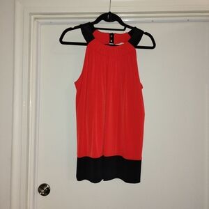 Calvin Klein Collection Red and Black Halter Top